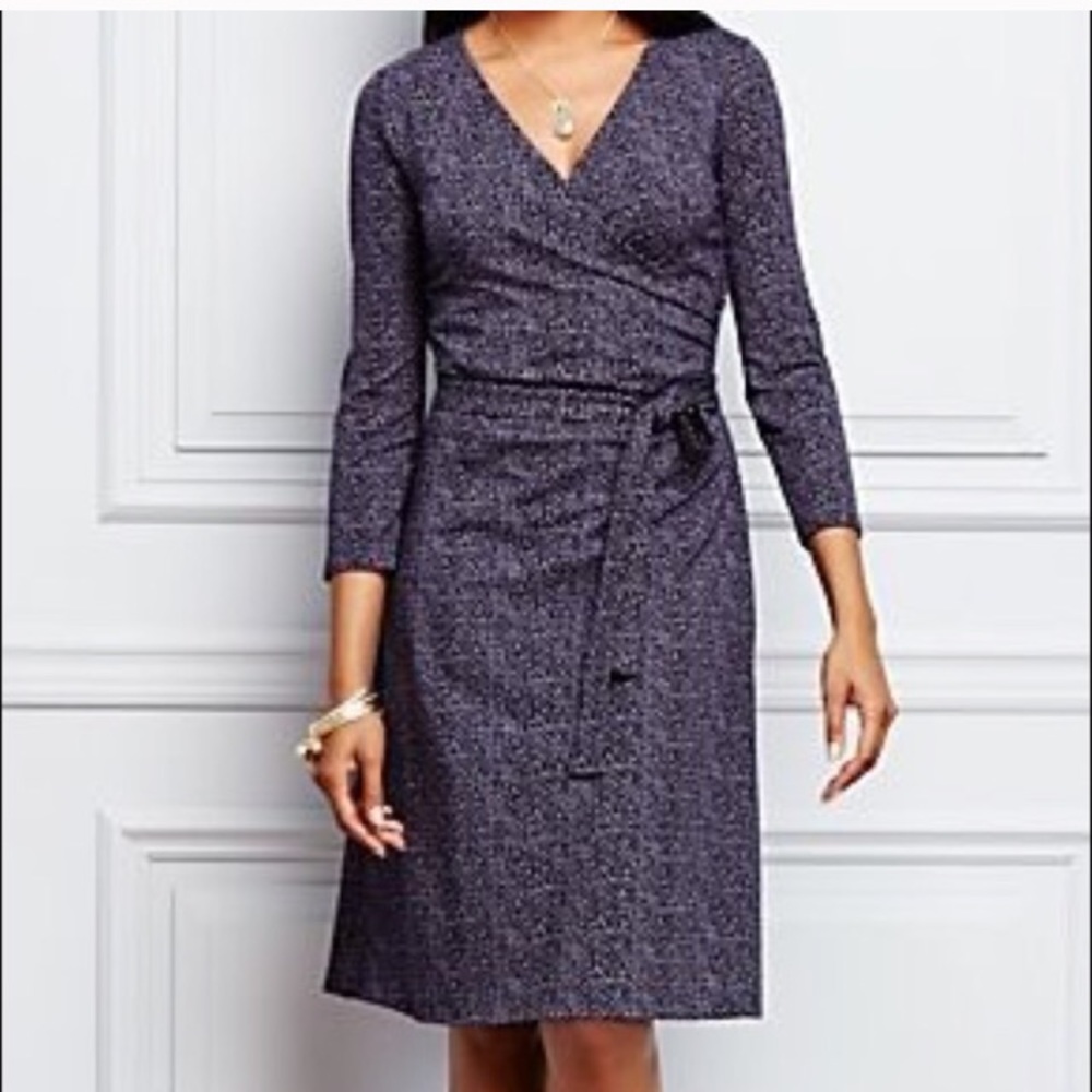 Talbots 3x chevron wrap dress